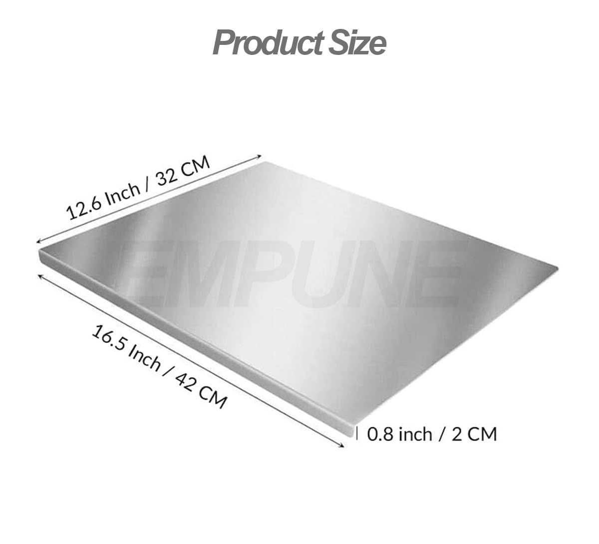 304 Stainless Steel Chopping Board with Lip for Kitchen