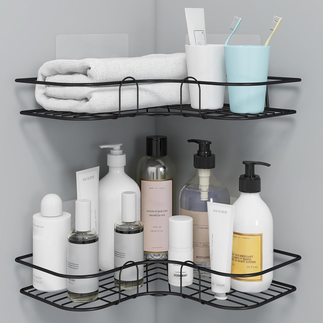 Self-Adhesive Corner Shelf Organizer  4.9⭐⭐⭐⭐⭐(214 Reviews)