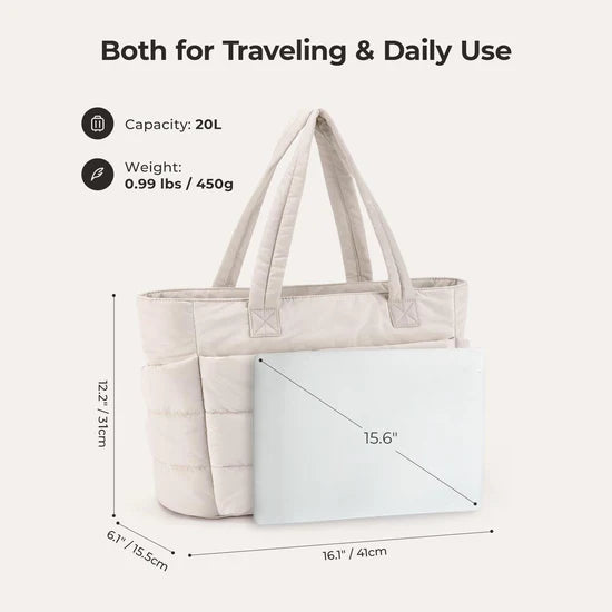 20 L Puffy Tote Bag – Lightweight, Organized, and Versatile⭐⭐⭐⭐⭐ (1388 Reviews)